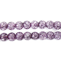 Pressed Glass Bead Smooth - Round 06MM CRACKLE AMETHYST