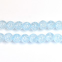 Pressed Glass Bead Smooth - Round 06MM CRACKLE AQUA