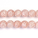 Pressed Glass Bead Smooth - Round 08MM CRACKLE ORANGE