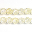 Pressed Glass Bead Smooth - Round 08MM CRACKLE TAN