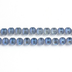 Glass Bead Smooth with Center Cut - Round 06MM HELIO BLUE