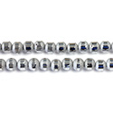 Glass Bead Smooth with Center Cut - Round 06MM SILVER