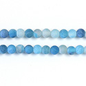 Pressed Glass Bead Smooth - Round 04MM MATTE CRACKLE AQUA