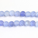 Pressed Glass Bead Smooth - Round 06MM MATTE CRACKLE LT BLUE