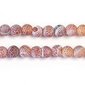 Pressed Glass Bead Smooth - Round 06MM MATTE CRACKLE RUST