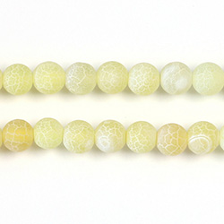 Pressed Glass Bead Smooth - Round 06MM MATTE CRACKLE SANDSTONE