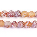 Pressed Glass Bead Smooth - Round 08MM MATTE CRACKLE RUST