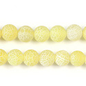 Pressed Glass Bead Smooth - Round 08MM MATTE CRACKLE SANDSTONE