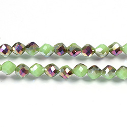 Chinese Cut Crystal Bead - Fancy 06MM AVOCADO RAINBOW