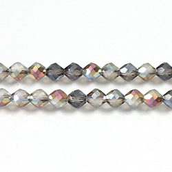 Chinese Cut Crystal Bead - Fancy 06MM FROST CENTER CRYSTAL RAINBOW