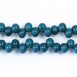 Pressed Glass Bead Smooth - Spacer 05x6MM DARK GREEN