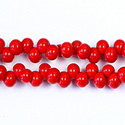 Pressed Glass Bead Smooth - Spacer 05x6MM RED