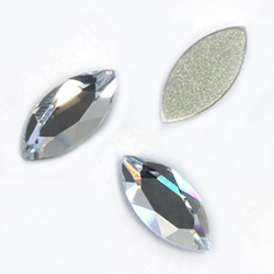 Crystal Flat Back Fancy Stone - Navette 15x7MM CRYSTAL Foiled