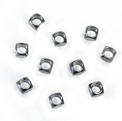 Stainless Steel Beads -Square Cube 02.5x2.5MM 316 Stainless Steel Unplated, Hole 1.5mm