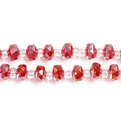 Chinese Cut Crystal Bead - Round Spacer 06X4MM RUBY AB