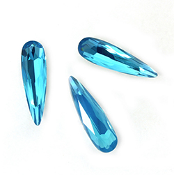 Cut Crystal Point Back Fancy Stone Foiled - Raindrop 20x6mm OPAL CARIBBEAN