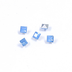 Cut Crystal Point Back Fancy Stone Foiled - Square 04x4MM OPAL BLUE