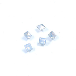 Cut Crystal Point Back Fancy Stone Foiled - Square 04x4MM OPAL WHITE