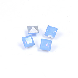 Cut Crystal Point Back Fancy Stone Foiled - Square 06x6MM OPAL BLUE