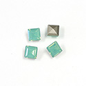 Cut Crystal Point Back Fancy Stone Foiled - Square 06x6MM OPAL GREEN