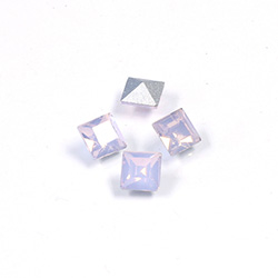 Cut Crystal Point Back Fancy Stone Foiled - Square 06x6MM OPAL ROSE