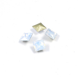 Cut Crystal Point Back Fancy Stone Foiled - Square 06x6MM OPAL WHITE