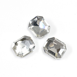 Cut Crystal Point Back Fancy Stone Foiled - Cushion Octagon 12x10MM CRYSTAL