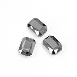 Cut Crystal Point Back Fancy Stone Unfoiled - Cushion Octagon 14x10MM HEMATITE