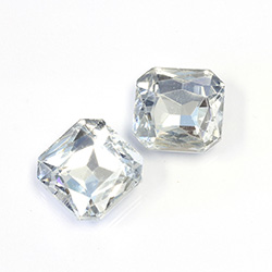 Cut Crystal Point Back Fancy Stone Foiled - Square Octagon 18MM CRYSTAL