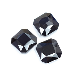 Cut Crystal Point Back Fancy Stone Unfoiled - Square Octagon 18MM JET
