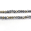 Chinese Cut Crystal Bead - Rondelle 02x3MM CRYSTAL 1/2 AURUM Coat