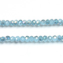 Chinese Cut Crystal Bead - Rondelle 02x3MM OPAL BLUE 1/2 LUMI BLUE
