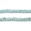 Chinese Cut Crystal Bead - Rondelle 02x3MM OPAL BLUE 1/2 TAUPE