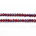 Chinese Cut Crystal Bead - Rondelle 02x3MM RED 1/2 BLUE LUMI Coat