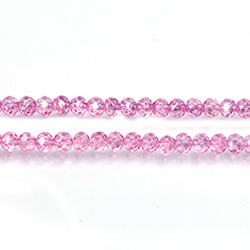 Chinese Cut Crystal Bead - Rondelle 02x3MM ROSE LUMI Coated