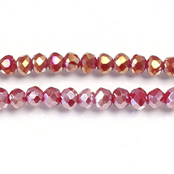 Chinese Cut Crystal Bead - Rondelle 03x4MM RED AB