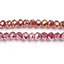 Chinese Cut Crystal Bead - Rondelle 03x4MM RED AB