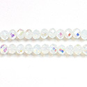 Chinese Cut Crystal Bead - Rondelle 03x4MM OPAL WHITE AB