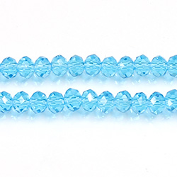 Chinese Cut Crystal Bead - Rondelle 03x4MM AQUA