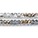 Chinese Cut Crystal Bead - Rondelle 03x4MM CRYSTAL 1/2 BRONZE