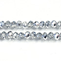 Chinese Cut Crystal Bead - Rondelle 03x4MM CRYSTAL 1/2 SILVER