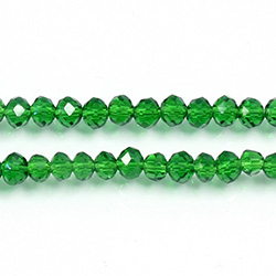 Chinese Cut Crystal Bead - Rondelle 03x4MM EMERALD