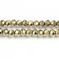 Chinese Cut Crystal Bead - Rondelle 03x4MM FULL COAT AURUM