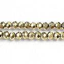 Chinese Cut Crystal Bead - Rondelle 03x4MM FULL COAT AURUM