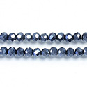 Chinese Cut Crystal Bead - Rondelle 03x4MM FULL COAT BLUE HEMATITE