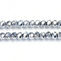 Chinese Cut Crystal Bead - Rondelle 03x4MM FULL COAT SILVER