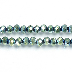 Chinese Cut Crystal Bead - Rondelle 03x4MM IRIS GREEN