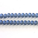 Chinese Cut Crystal Bead - Rondelle 03x4MM MATT CRYSTAL/HALF COAT METALLIC BLUE