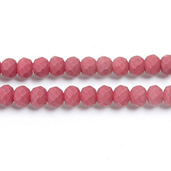 Chinese Cut Crystal Bead - Rondelle 03x4MM POWDER COAT DEEP RED