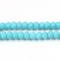 Chinese Cut Crystal Bead - Rondelle 03x4MM POWDER COAT TURQUOISE